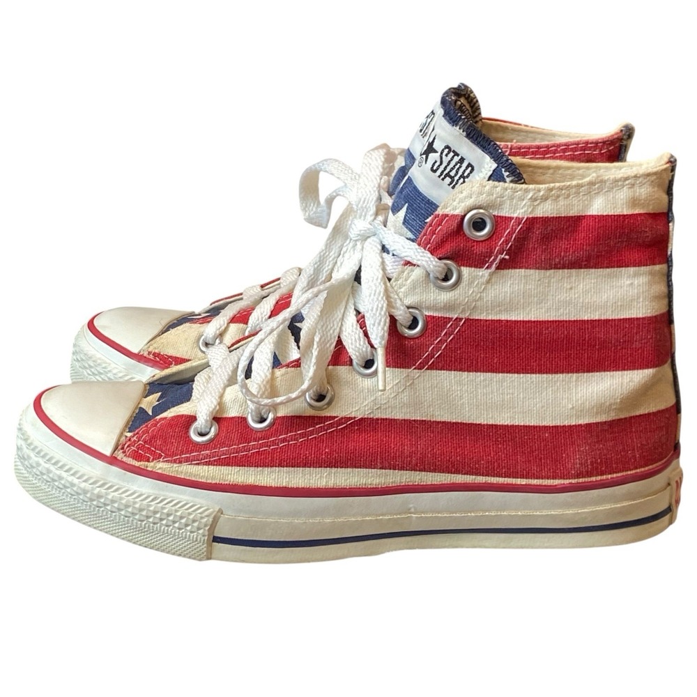 Converse Vintage USA Sneakers M5 W7 90s American Classic Patriotic Globetrotters - Picture 3 of 11